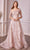 Andrea and Leo - A1030 Quarter Sleeve Glittered Long Gown Mother of the Bride Dresses 2 / Rose Gold