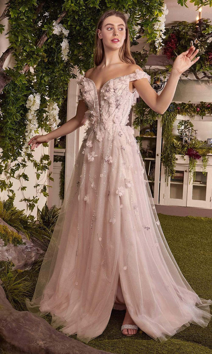 Andrea and Leo - A1041 Blossom Off Shoulder Bridal Gown Prom Dresses 2 / Blush