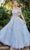 Andrea and Leo A1048 - Floral Embellished Off-Shoulder Prom Dress Special Occasion Dress 2 / Blue