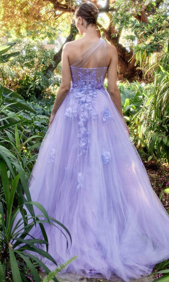 Andrea and Leo A1053 - Applique Plus Size Prom Dress with Slit