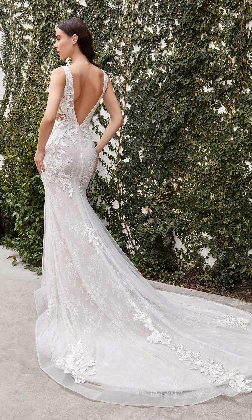 Andrea and Leo - A1072W Lace Applique Mermaid Bridal Gown | Off White | 12 