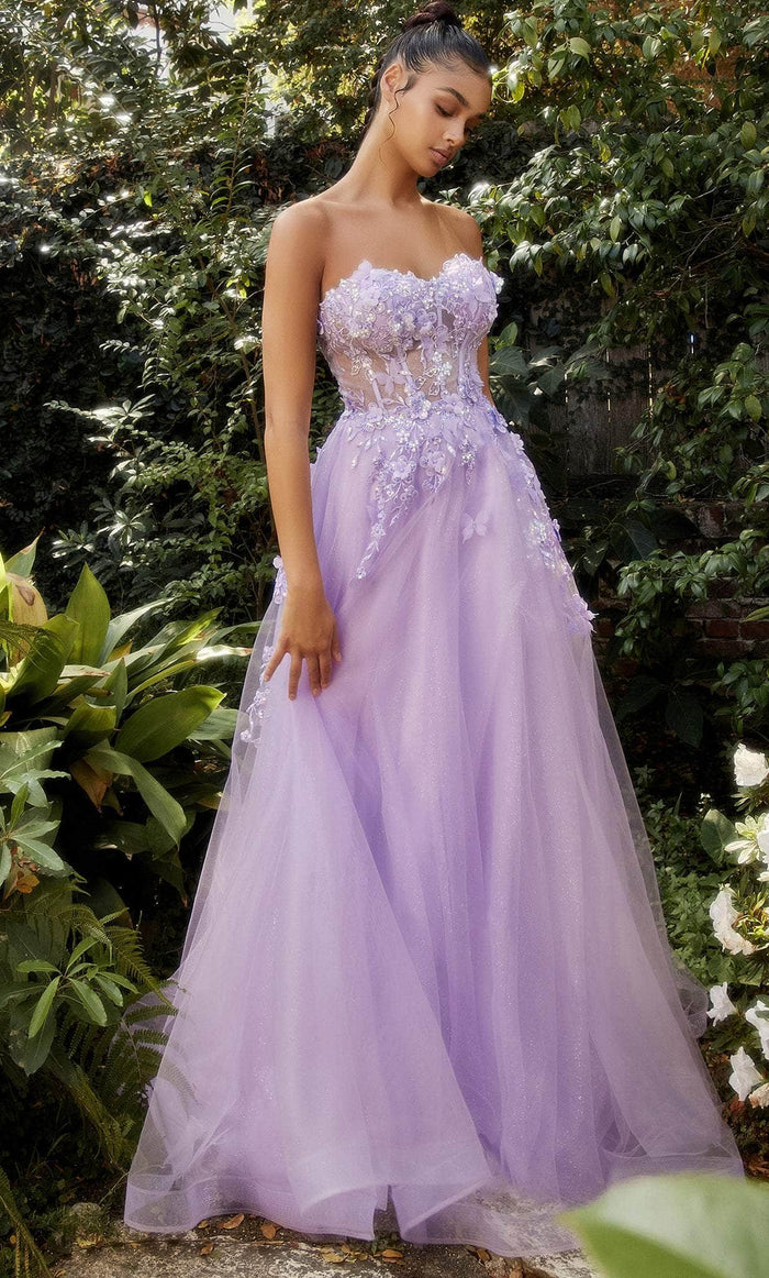 Andrea and Leo A1108 - Detachable Sleeve Sweetheart Ballgown Special Occasion Dress 2 / Lavender