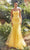 Andrea and Leo A1131 - Embellished Scoop Neck Prom Gown Special Occasion Dress 2 / Yellow