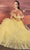 Andrea and Leo A1150 - Off Shoulder Ruffled Tiered Ballgown Special Occasion Dress 2 / Yellow