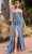 Andrea and Leo A1160 - Beaded Illusion Bodice Prom Gown Special Occasion Dress 2 / Smoky Blue