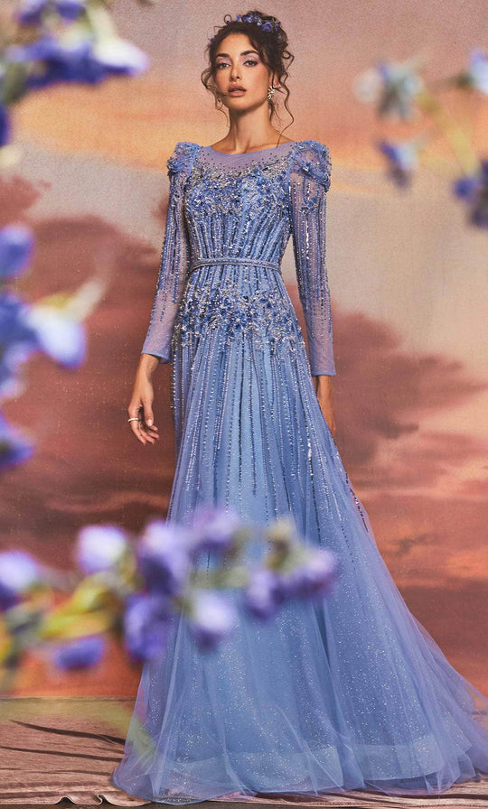 Andrea and Leo A1167 - Highly Embellished Long Sleeved Dress