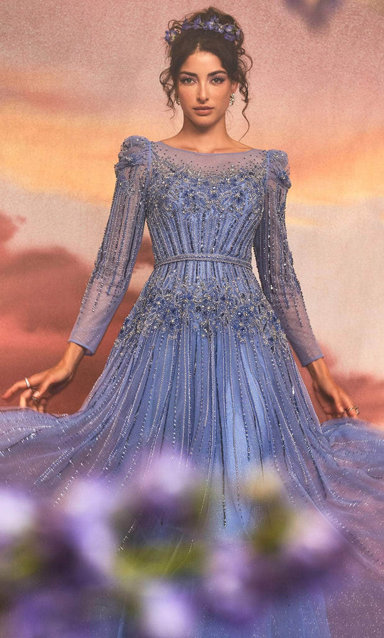 Andrea and Leo A1167 - Highly Embellished Long Sleeved Dress