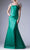 Andrea and Leo A5007 - Beaded Scoop Neck Cutout Evening Dress Special Occasion Dress 2 / Emerald