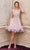 Andrea and Leo - V-Neck Feathered A-Line Cocktail Dress A1012 - 1 pc Mauve In Size 8 Available CCSALE 8 / Mauve