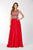 Angela & Alison  - 61056 Beaded Sleeveless Illusion Back A-Line Gown - 1 pc Blush in Size 6 Available CCSALE 18 / Hot Red