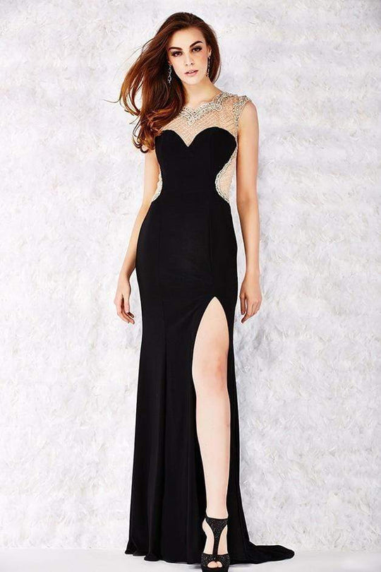 Angela & Alison - 61180 Beaded Gown CCSALE 0 / Black