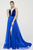 Angela & Alison - 81014 Sleeveless Velvet Bodice High Slit Gown Special Occasion Dress