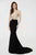Angela & Alison - 81047 Crystal Embellished Plunging Mermaid Gown Special Occasion Dress 0 / Black