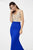 Angela & Alison - 81047 Crystal Embellished Plunging Mermaid Gown Special Occasion Dress 0 / Royal Blue