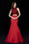 Angela & Alison - 81050 Two Piece High Neck Trumpet Gown Special Occasion Dress 0 / Crimson