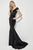 Angela & Alison - 81126 Deep V-neck Sheath Gown Special Occasion Dress 0 / Black
