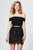 Angela & Alison - 82009 Two-Piece Sequin Fringed Off Shoulder Dress Party Dresses 0 / Black