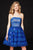 Angela & Alison - 82011 Strapless Embroidered Straight A-line Dress Cocktail Dresses 0 / Royal Blue