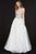 Angela & Alison - 91025 Plunging Illusion Corset Appliqued Gown Special Occasion Dress 0 / Ivory