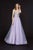Angela & Alison - 91025 Plunging Illusion Corset Appliqued Gown Special Occasion Dress 0 / Lilac