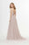 Angela & Alison - 91036 Rhinestone Criscross Waistband Illusion Plunging Soft Net Gown - 2 pcs Rum Pink In Sizes 14 and 18 Available CCSALE