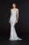 Angela & Alison - 91038 Sequined V-Neck Sheath Evening Gown Special Occasion Dress 0 / Silver