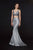 Angela & Alison - 91047 Two Piece V-neck Stretch Satin Mermaid Dress Prom Dresses 0 / Titanium Shimmer