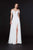 Angela & Alison - 91055 Plunging Cold Shoulder A-Line Gown Special Occasion Dress 0 / Ivory