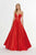 Angela & Alison - 91071 Deep Sweetheart Satin A-line Dress Special Occasion Dress 0 / Hot Red