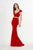 Angela & Alison - 91081 Crystal Embellished Two Piece Gown Special Occasion Dress 0 / Hot Red