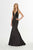 Angela & Alison - 91089 Deep Halter V-neck Satin Mermaid Dress Special Occasion Dress 0 / Black