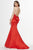 Angela & Alison - 91089 Deep Halter V-neck Satin Mermaid Dress Special Occasion Dress