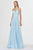 Angela & Alison - 91133 Lace V-neck Chiffon A-line Dress Special Occasion Dress 0 / Light Blue