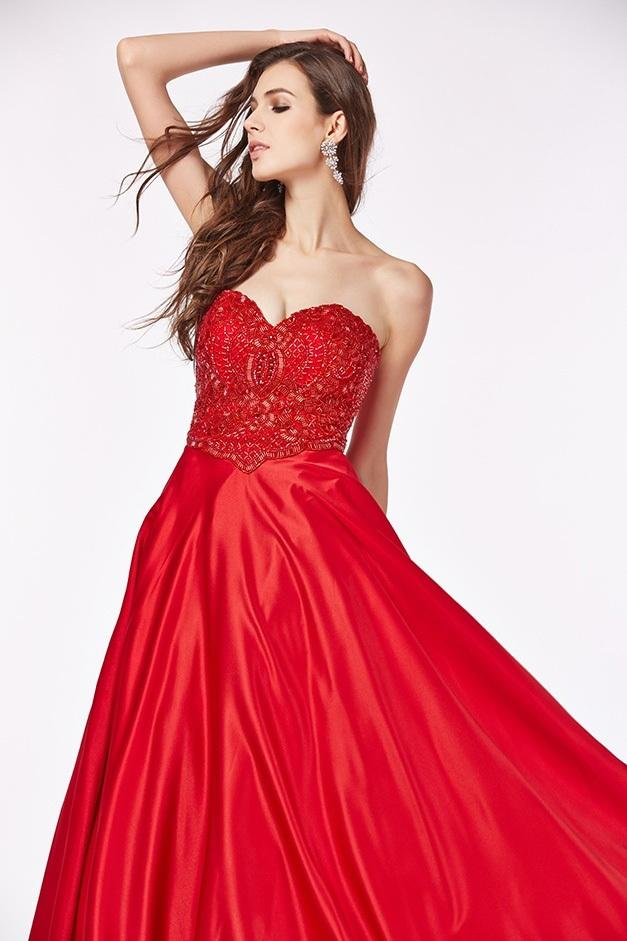 Angela & Alison Adorned Strapless Sweetheart Ballgown 661086 CCSALE 6 / Hot Red