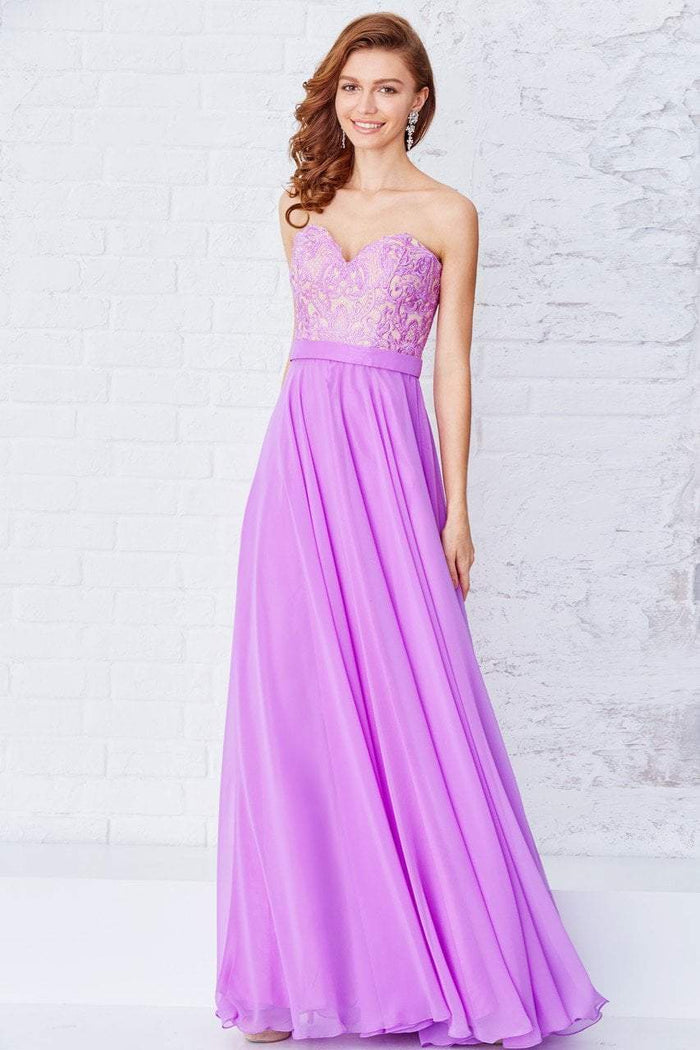 Angela & Alison - Embroidered Sweetheart A-line Dress 71112 - 1 pc Lilac in Size 8 Available CCSALE 8 / Lilac