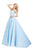 Angela & Alison Halter Strap Style Satin Ball Gown in Baby Blue 771024 CCSALE 6 / BabyBlue