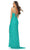 Ashley Lauren - 11037 V-Neck Lace-up Back High Slit Full Sequin Gown Evening Dresses