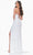 Ashley Lauren - 11037 V-Neck Lace-up Back High Slit Full Sequin Gown Evening Dresses