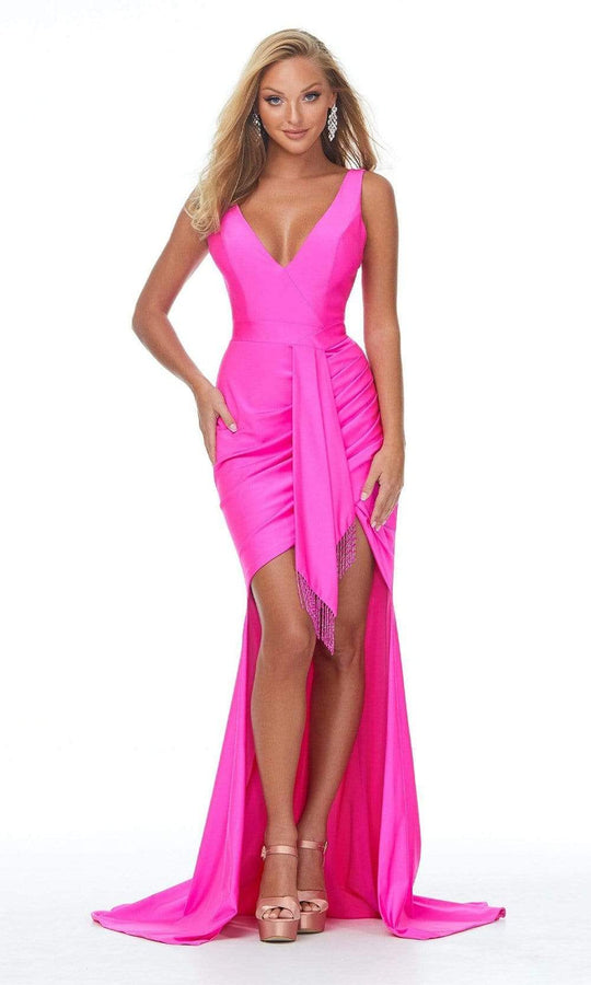 Ashley Lauren - 11068 Beaded Deep Halter V Neck Long Dress