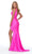 Ashley Lauren - 11051 Sleeveless Fringed Tie Waist High Low Gown Evening Dresses