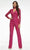 Ashley Lauren - 11077 Fitted High Neck Jumpsuit Evening Dresses 00 / Fuchsia