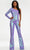 Ashley Lauren - 11110 One Shoulder Sequin Jumpsuit Evening Dresses 0 / Lilac
