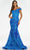 Ashley Lauren - 11115 Intricate Sequin Gown Prom Dresses 0 / Royal/Turquoise