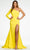 Ashley Lauren - 11117 Long Sleeve One Shoulder Gown Special Occasion Dress 0 / Yellow