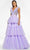 Ashley Lauren 11140 - Tiered Tulle Ballgown Special Occasion Dress 0 / Lilac/Sky