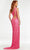 Ashley Lauren - 11144 Asymmetrical Lace Up Back Gown In Pink