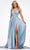 Ashley Lauren 11147 - Accordion Pleated Long Dress Special Occasion Dress 0 / Sky