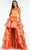 Ashley Lauren - 11159 Jeweled Strap Tiered Gown Prom Dresses 0 / Orange