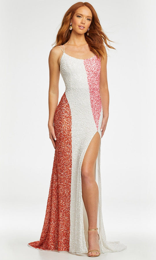 Ashley Lauren - 11160 Scoop Color Block Sequin Gown
