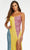 Ashley Lauren - 11160 Scoop Color Block Sequin Gown Evening Dresses